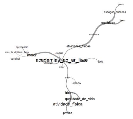 Imagem 2. Análise de Similitude das dissertações sobre academias ao ar livre