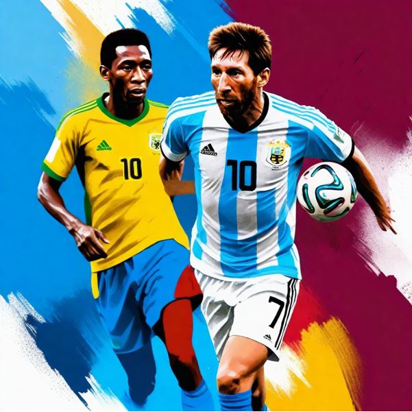 Imagem 1. Pelé e Messi se mostram bastante influentes em suas equipes no momento ofensivo do jogo