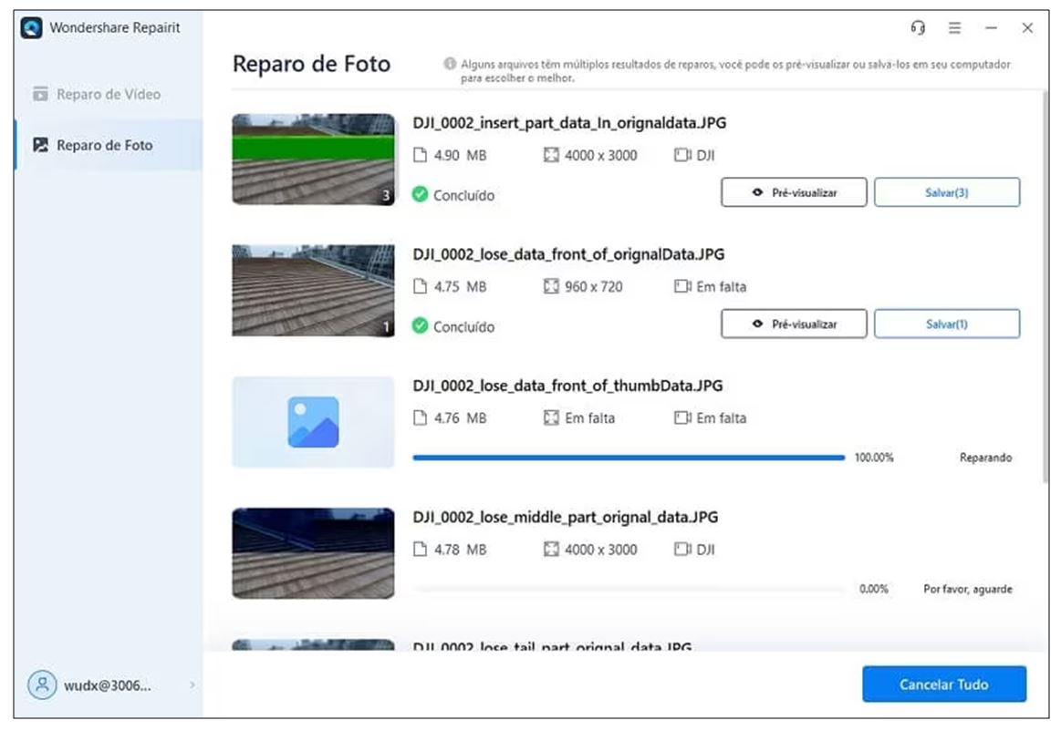 Imagem 3. Você simplesmente precisa selecionar os arquivos JPG danificados que deseja reparar