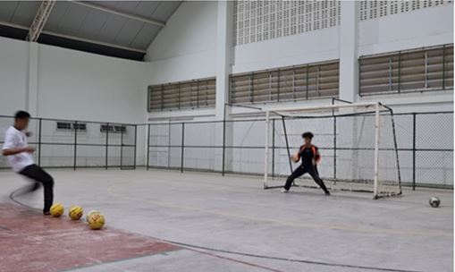 Figura 3. Ilustração dos momentos do apito e preparação do goleiro para a defesa