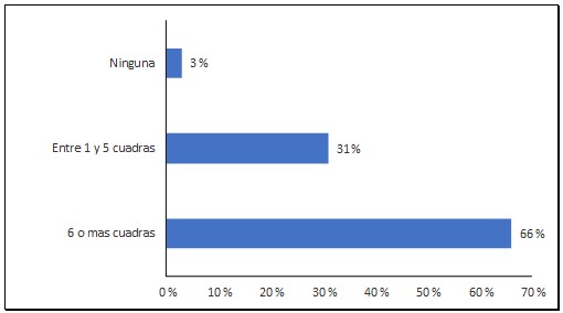 Figura 3. Cantidad de cuadras seguidas, sin detenerse, caminando al día