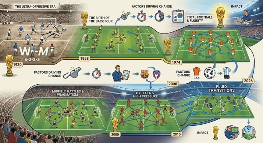 Figura 1. Un siglo de estrategia en Mundiales de Fútbol FIFA