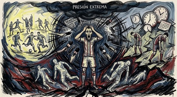 Figura 1. Para un futbolista profesional escapar de la presión en el vestuario o en el estadio es imposible