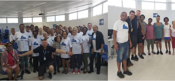 Imagem 1. Fotos do grupo de atividade física na Clínica da Família Ricardo Olímpico Lucarelli Souza