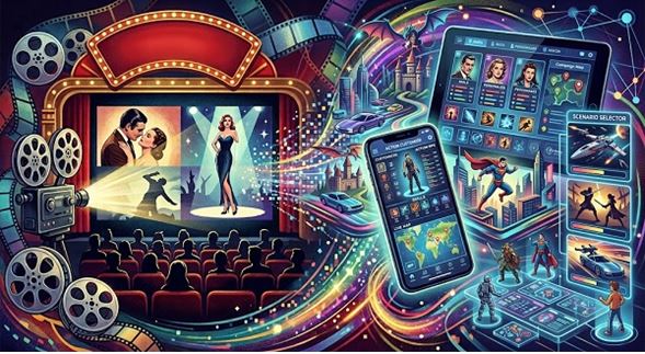Figura 1. De la pantalla grande a la historia interactiva