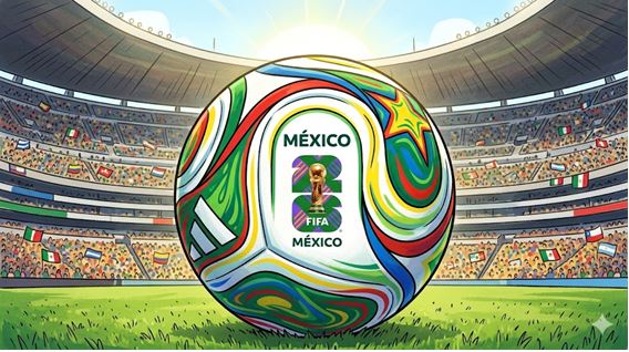 Figura 1. El balón oficial del Mundial 2026 reposa sobre el césped del Estadio Azteca, listo para el histórico partido inaugural en territorio mexicano